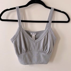 Light grey cropped forever 21 tank top